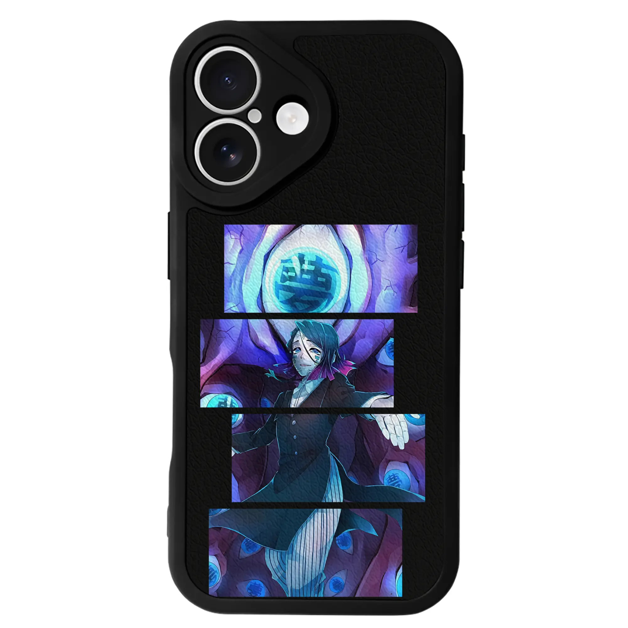 鬼滅の刃 グッズ,魘夢 - IPhone 16シリーズ対応 ・ シリコンスマホケース ・ レザー調 ・ 高精度フィット ・ 耐衝撃 ・ ワイヤレス充電対応 ・ 精密カット